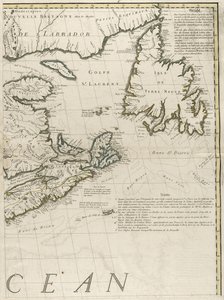 Et kort over de britiske og franske dominioner i Amerika, 1756 (stik med omrids i farver på papir)